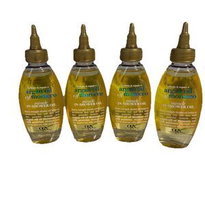 Lot Of 4 NEW OGX Argan Oil Of Morocco Miracle IN-SHOWER Oil Hydrate Repair 4 Oz